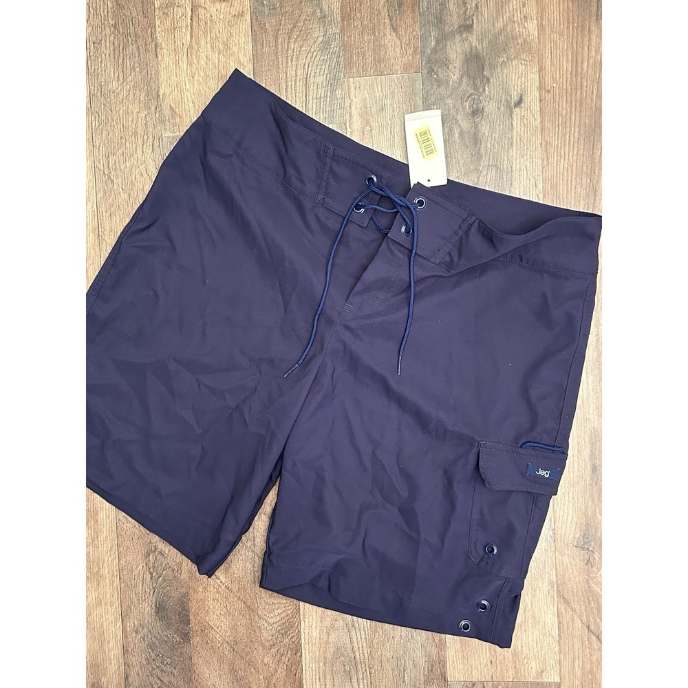 $52 NEW! JAG SWIM SHORTS surf-tie closure Blue Boardshorts